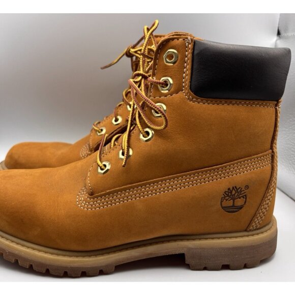 Timberland Women's 6 Inch Waterproof Boots 10361 Wheat Nubuck US Size 7.5 - Picture 2 of 9